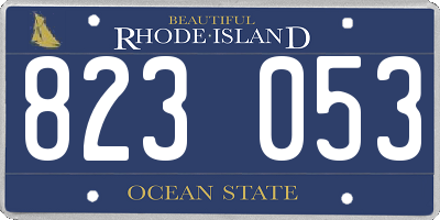 RI license plate 823053