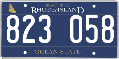RI license plate 823058