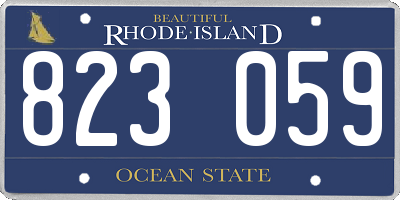 RI license plate 823059