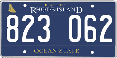 RI license plate 823062