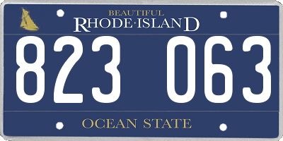 RI license plate 823063