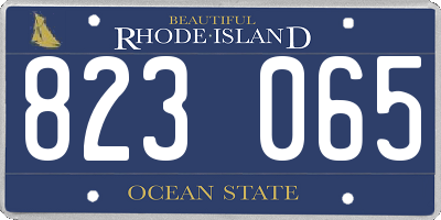 RI license plate 823065