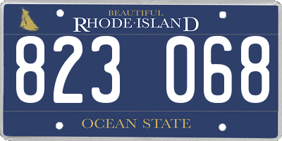 RI license plate 823068