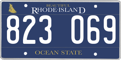 RI license plate 823069