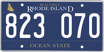 RI license plate 823070