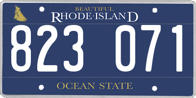 RI license plate 823071