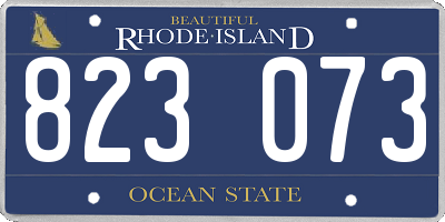 RI license plate 823073