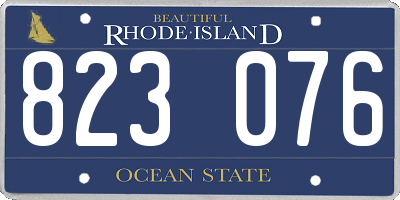 RI license plate 823076