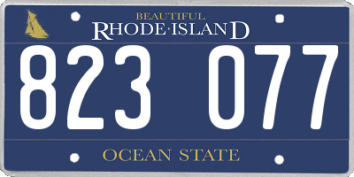 RI license plate 823077