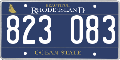 RI license plate 823083