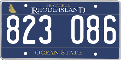 RI license plate 823086