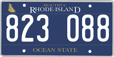 RI license plate 823088