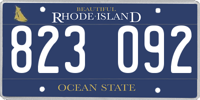 RI license plate 823092