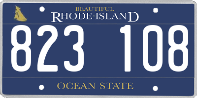 RI license plate 823108