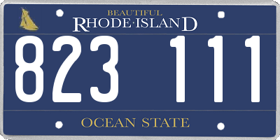 RI license plate 823111