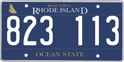 RI license plate 823113