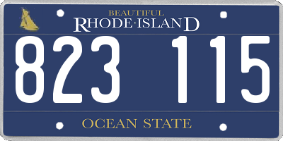 RI license plate 823115