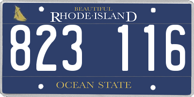 RI license plate 823116