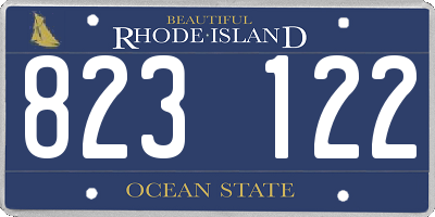RI license plate 823122