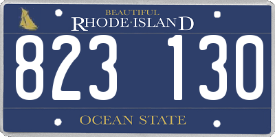 RI license plate 823130