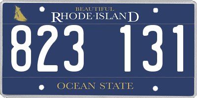 RI license plate 823131