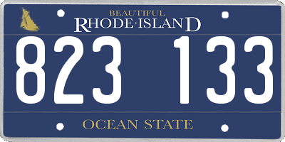 RI license plate 823133