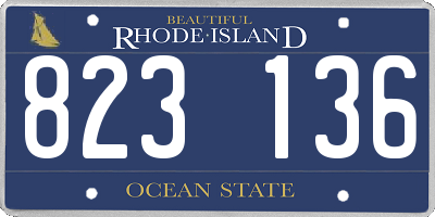 RI license plate 823136