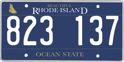 RI license plate 823137