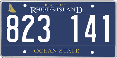 RI license plate 823141