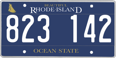 RI license plate 823142