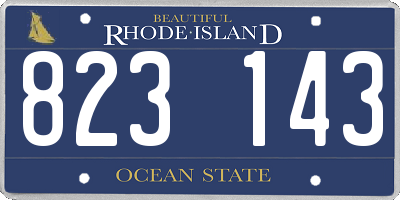 RI license plate 823143