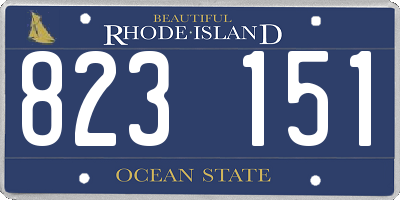 RI license plate 823151