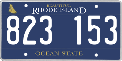 RI license plate 823153