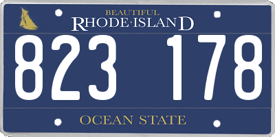 RI license plate 823178