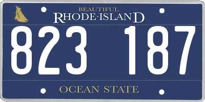 RI license plate 823187