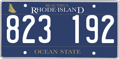 RI license plate 823192
