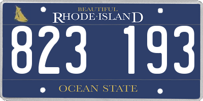 RI license plate 823193