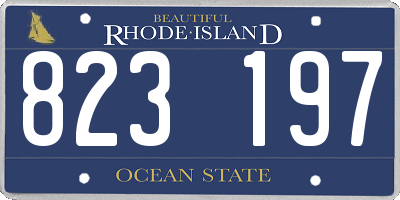 RI license plate 823197