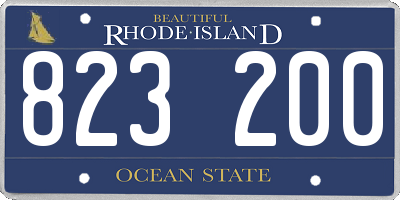 RI license plate 823200