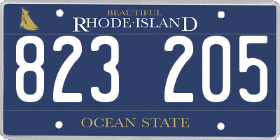RI license plate 823205