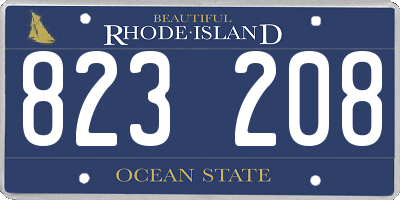RI license plate 823208