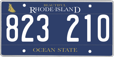 RI license plate 823210