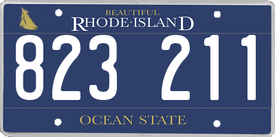 RI license plate 823211