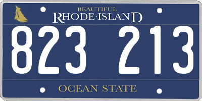 RI license plate 823213