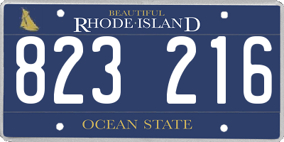 RI license plate 823216