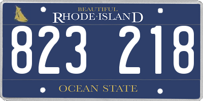 RI license plate 823218