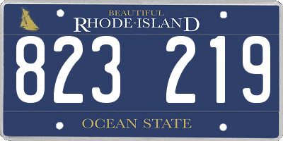RI license plate 823219
