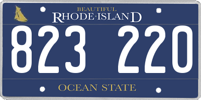 RI license plate 823220