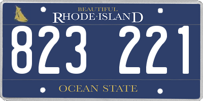 RI license plate 823221