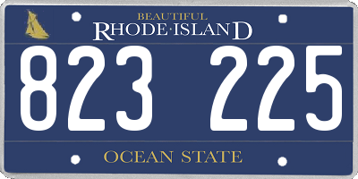RI license plate 823225